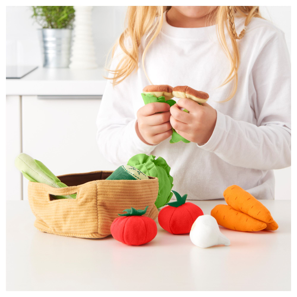Мягкая игрушка IKEA DUKTIG (ДУКТИГ), Овощи, 14 шт