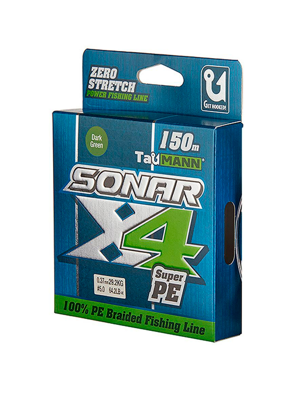 Плетеный шнур для рыбалки TauMANN Sonar PE X4 150m #1.2 (0.18mm) Yellow