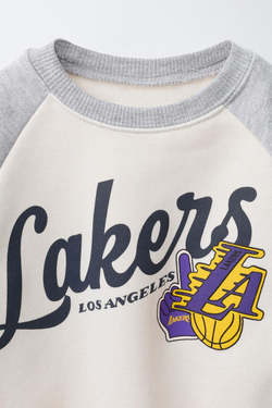 ZARA КОМПЛЕКТ ДЛЯ БЕГА: ТОЛСТОВКА И БРЮКИ-ДЖОГГЕРЫ NBA – LOS ANGELES LAKERS, СЕРЫЙ МЕЛАНЖ
