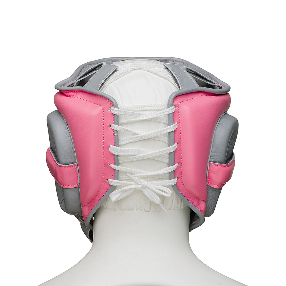 Шлем боксерский LEADERS FANCY с бамперной защитой PNK/GR розовый/серый