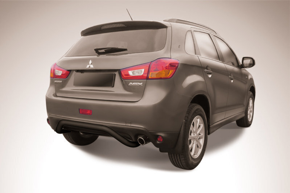 Защита заднего бампера Mitsubishi ASX (2012-2016) d57 скоба серебристая