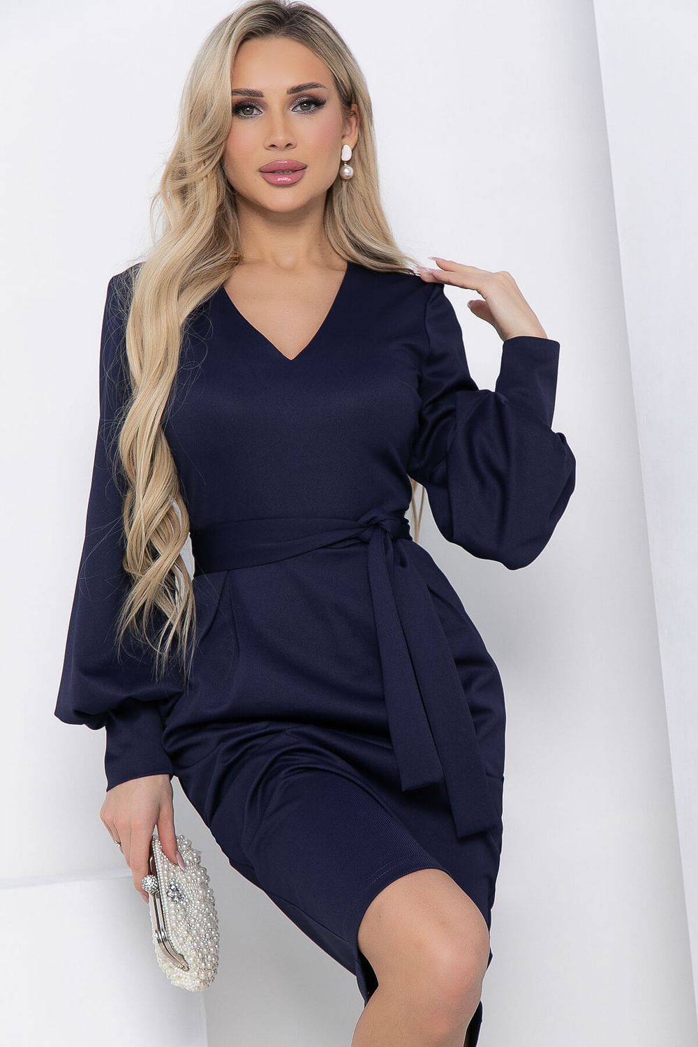 Платье "Безупречный силуэт" синее П8590 LT Collection