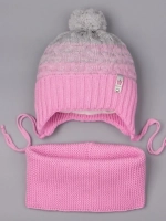 Шапка для девочки осенняя вязаная и снуд