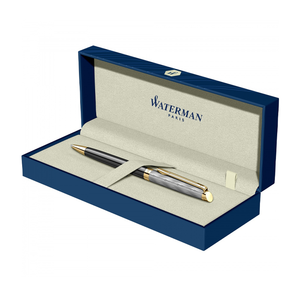 Шариковая ручка Waterman Reflections of Paris Hemisphere DeLuxe Black GT Mblue в подарочной коробке