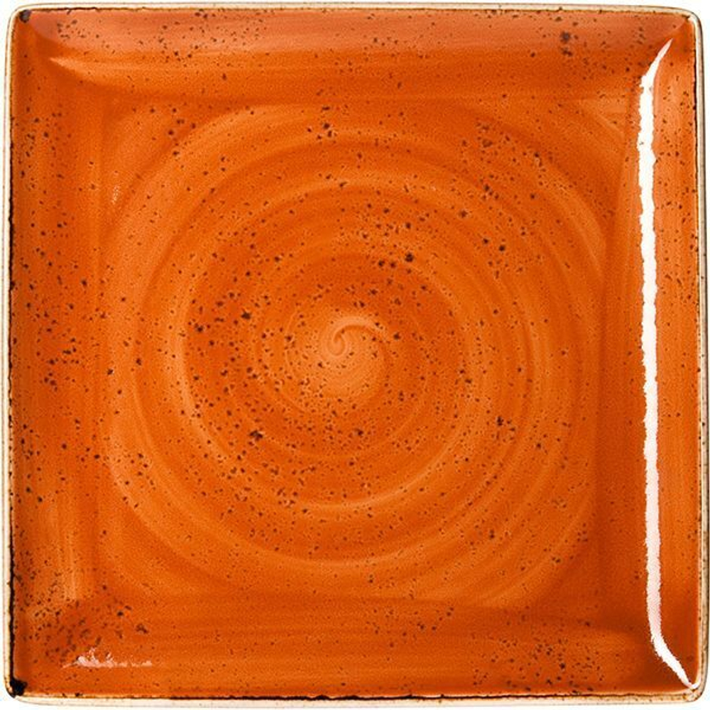 Блюдо «Крафт Терракота» квадратное;фарфор;,H=18,L=270,B=270мм;терракот (Цвет: терракотовый)