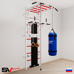 Шведская стенка Sv Sport 5543 (Турник рукоход/Брусья/Скамья/Канат/Кольца/Цепь/Мешок 30кг)