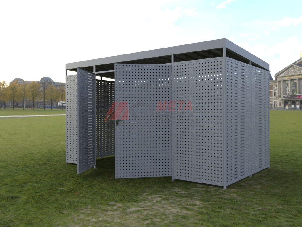 Площадка для сбора мусора Перфо на 3 бака