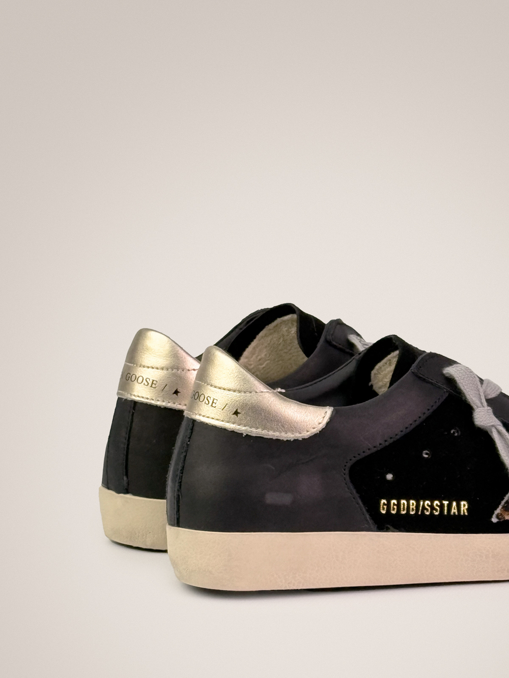 Super Star with leopard print pony skin star and gold heel tab
