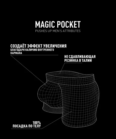 Трусы мужские боксеры Atlantic Magic Pocket MH-1191, желтые