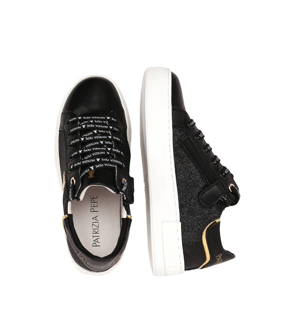 кожаные кроссовки ppd684 Patrizia Pepe - черный(PPJ684)