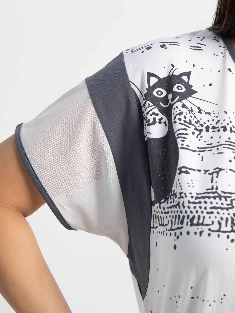 Блуза Алтея (белый/графит) Б15368-20М LT Collection