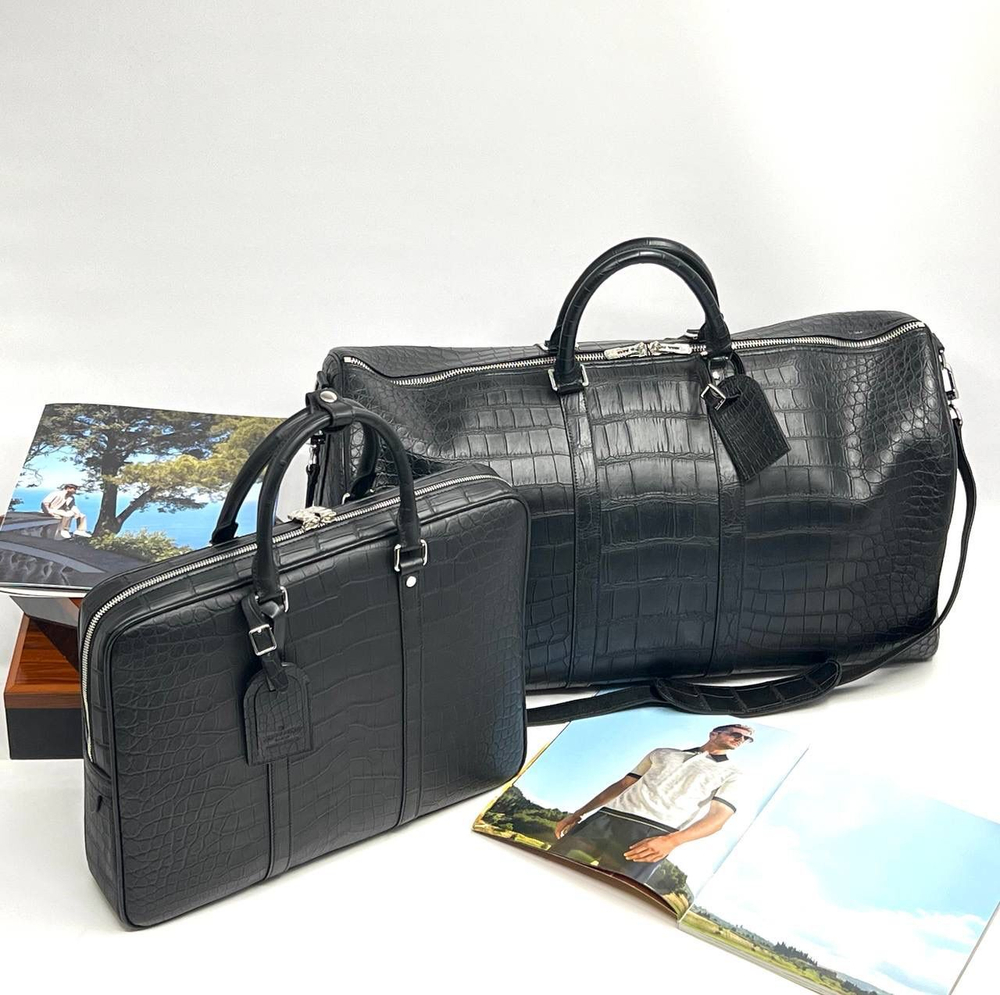 Деловая сумка Louis Vuitton из кожи крокодила