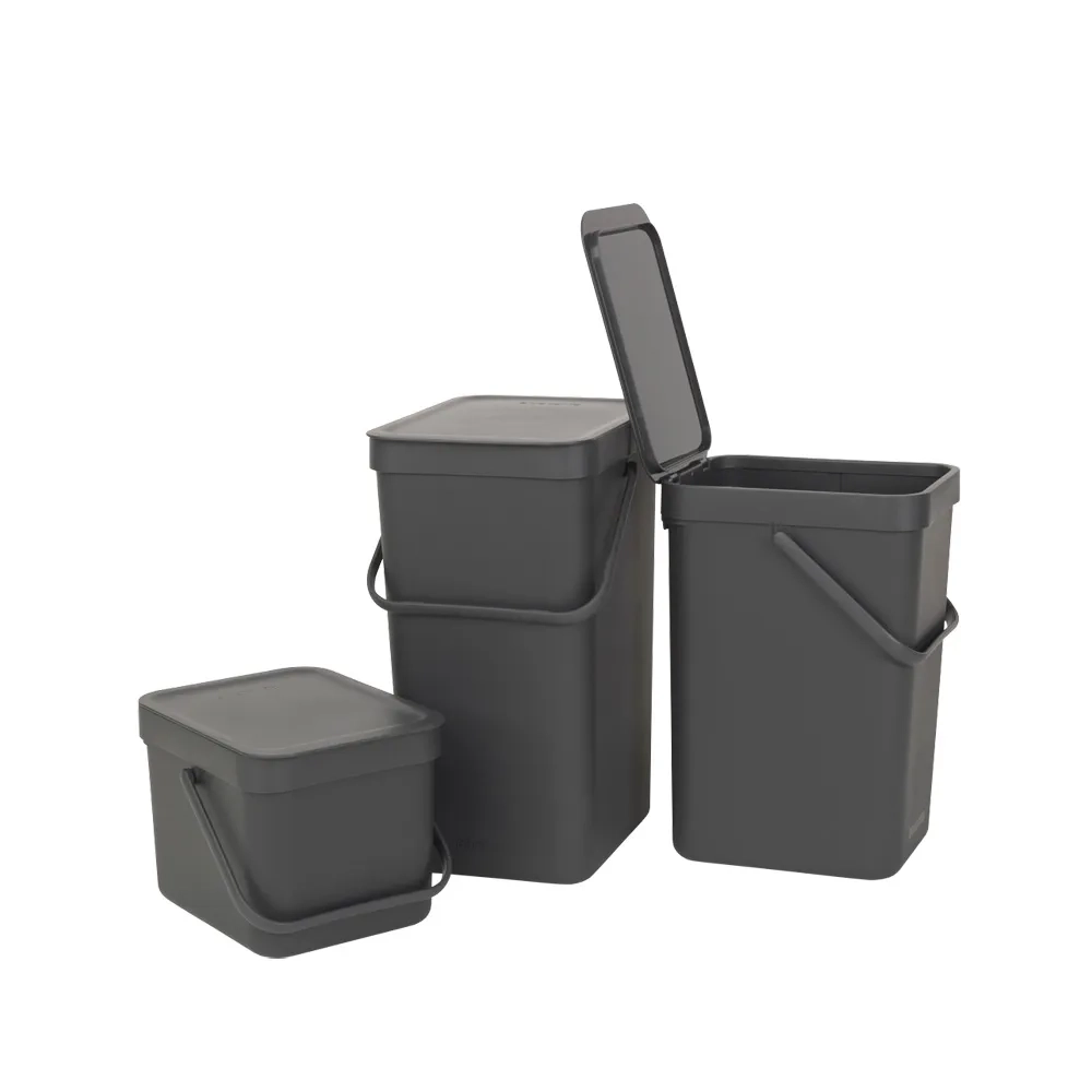 Brabantia Контейнер для мусора Sort & Go 12л, серый 109805
