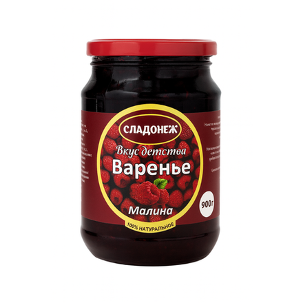 Варенье Сладонеж Малина 900 гр