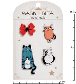 MR- 67 Н-р брошей с цанговым зажимом бабочка «Пушистики» Mark Rita