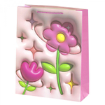 Пакет подарочный бумажный Alingar, (XL) 31х40х12 см, вертикальный, "Цветы 3D", матов. ламинация, ассорти