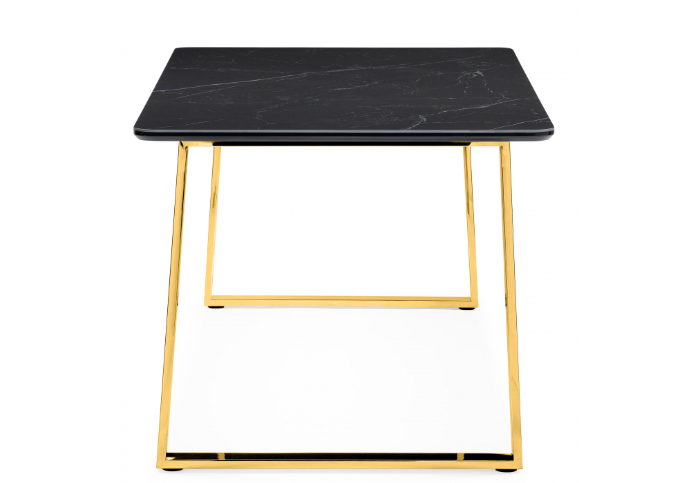 Керамический стол Woodville Селена 2 180х90 черный мрамор, золото