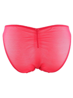 Трусики-слипы с вышивкой в виде пионов (Размер: XS) (Цвет: малиновый)