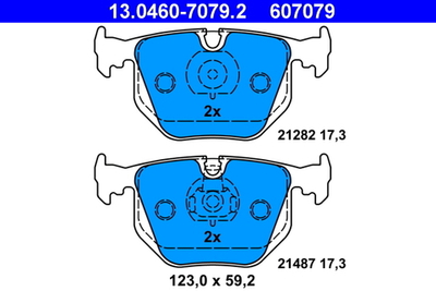 ATE - 13046070792-ATE - Brake Pad Set, disc brake
