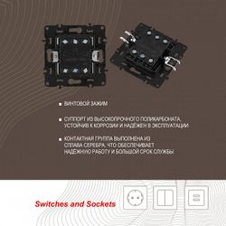 Выключатель проходной двухклавишный без рамки Arte Milano 217 217.32-2.shampan