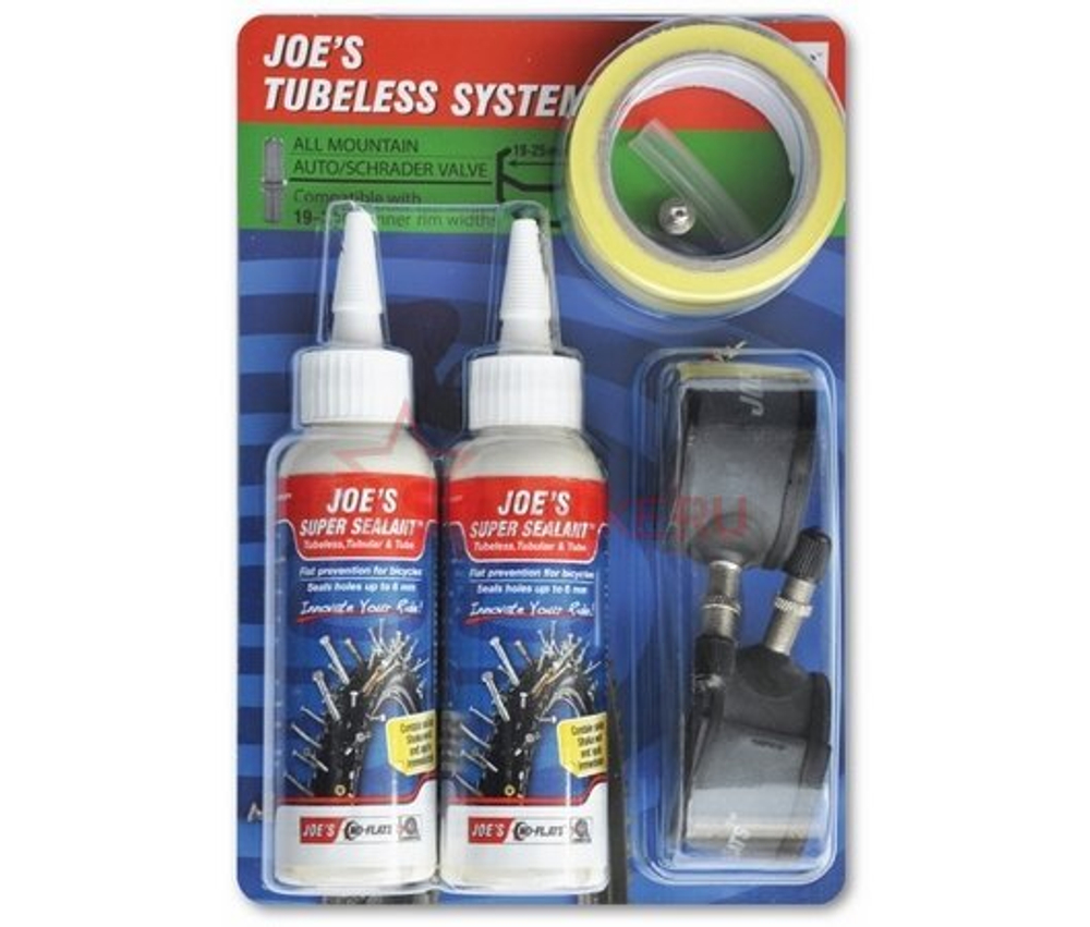Бескамерный комплект Joe's No-Flats Tubeless System 26-29" All Mountain green автониппель