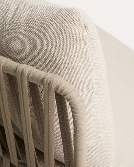 Уличный модульный диван Osani из алюминия экрю и веревки цвета таупе 274 см