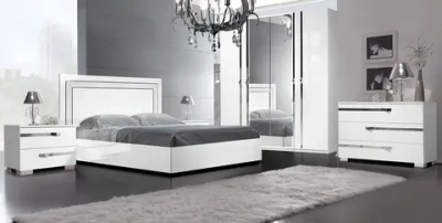 Спальня Венеция (шкаф 4-х дверный, кровать 160 с п.м.) цвет белый