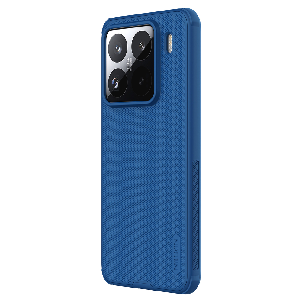Противоударный чехол синего цвета от Nillkin для Xiaomi 15 Pro, серия Super Frosted Shield Pro