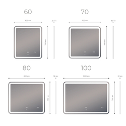 Зеркало Vigo Geometry Classic 1000 (1000х700х32 мм) сенсорное с подсветкой (z.GEO.100.Classic)