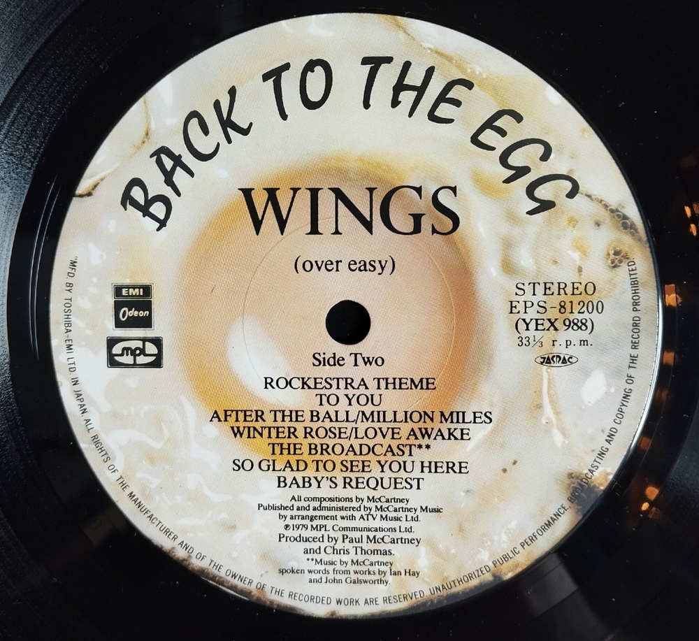 Винтажная виниловая пластинка LP Wings Back To The Egg (Japan 1979) (No Obi) Getting Closer