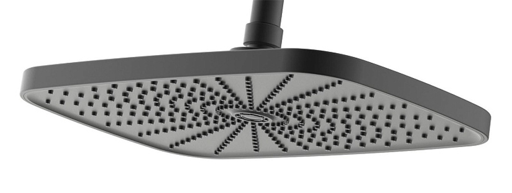 Душевая система Azario Alanti с квадратным тропическим душем, керамический картридж, шланг 150 см, черный матовый (AZ-K2332-1B)