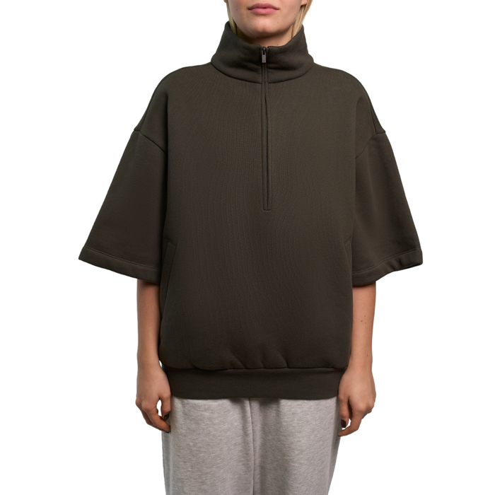 Fear Of God Essentials Half-Zip 3/4 Sleeve Shirt "Off Black"
