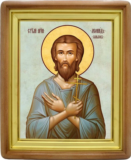 Леонид Сальков святой мученик. Икона на холсте.