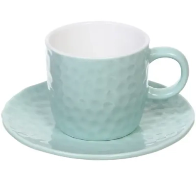 Чайная пара «Аврора» (кружка 200мл+блюдце) бирюзовый