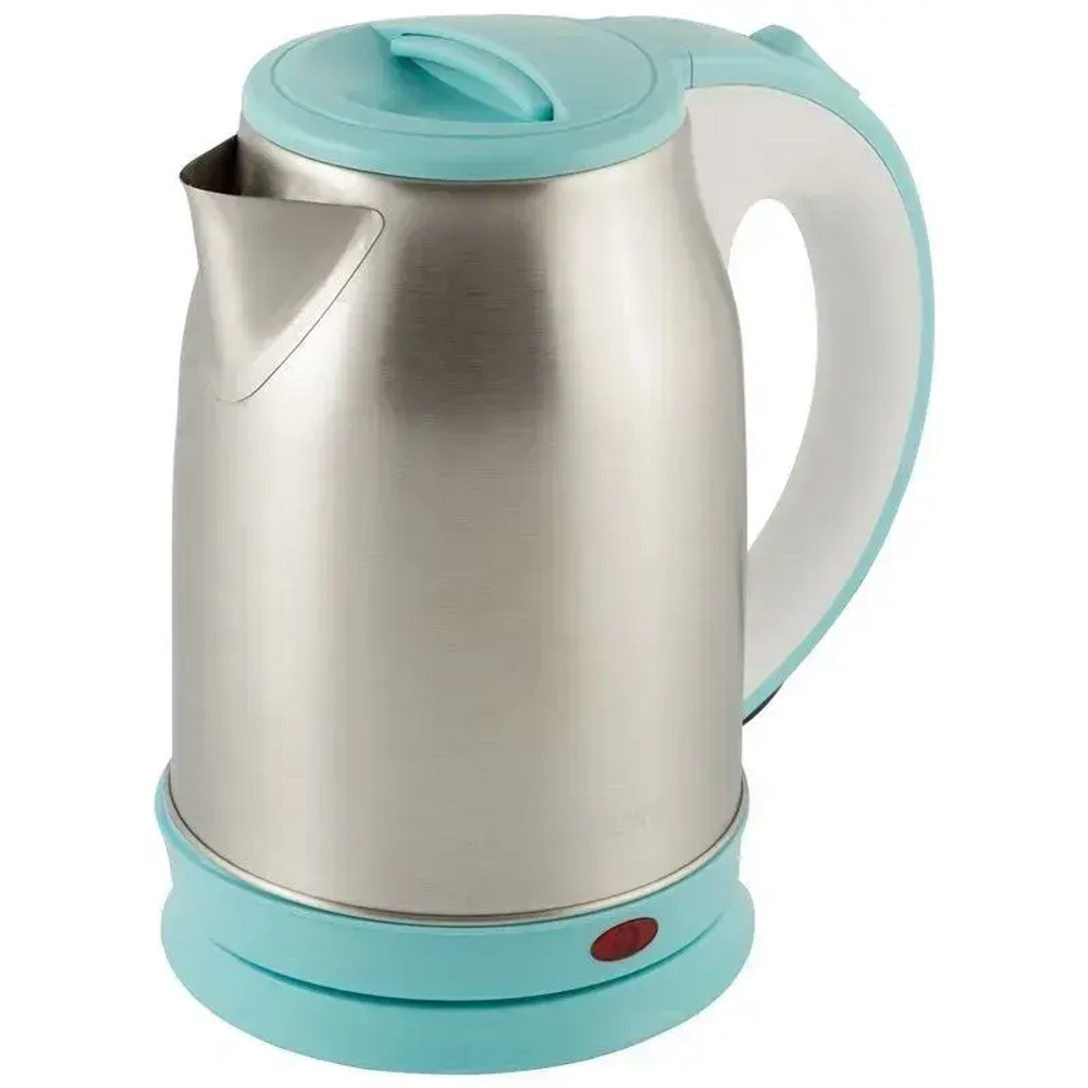 Чайник ENERGY E-202 (1,8 л, диск) электрический, стальной бело-голубой
