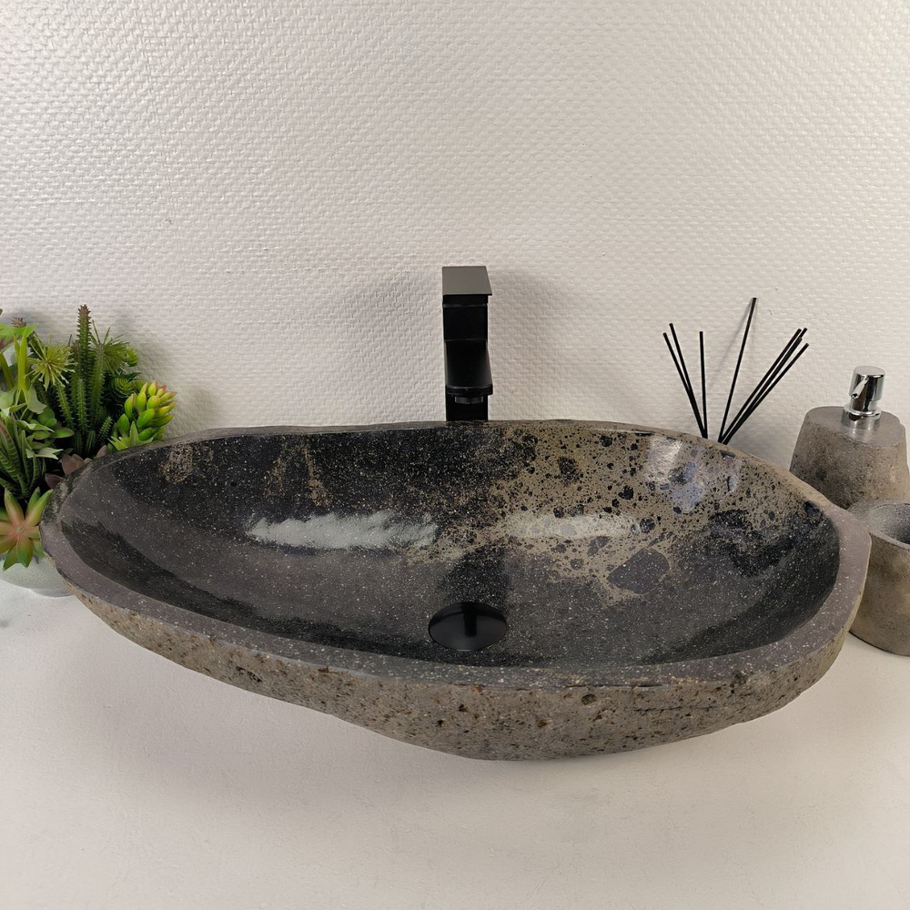 Раковина из речного камня RS-65528 66*39*16 0858
