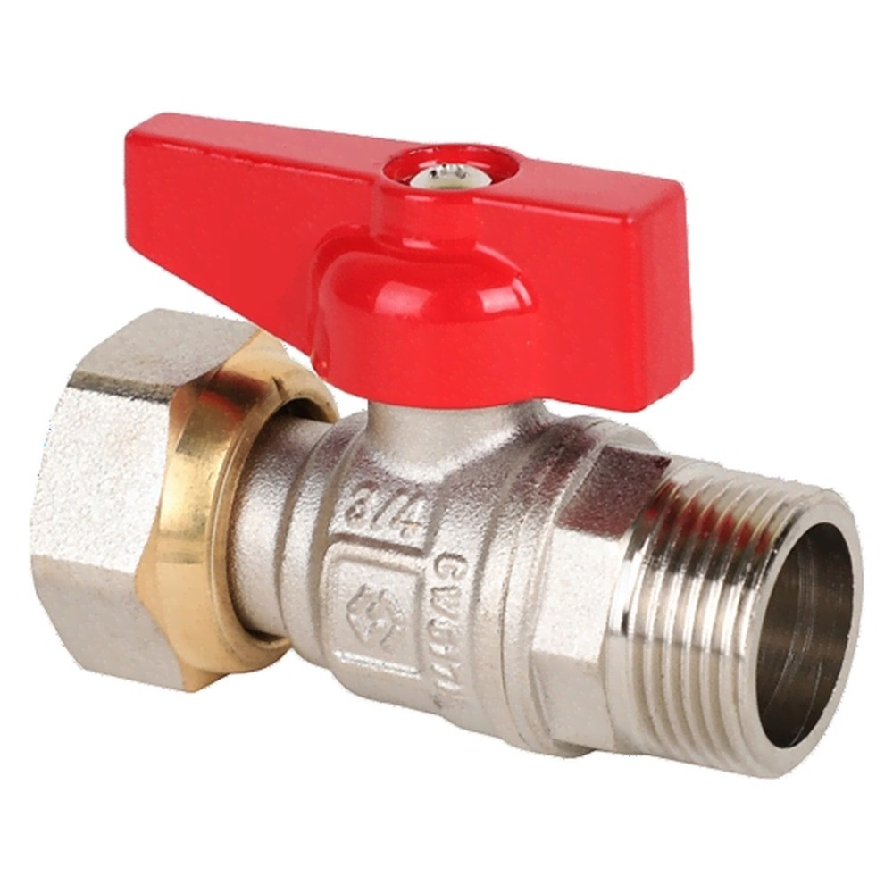 Кран шаровой латунный MVI DN15 PN25 нр-накидная гайка, бабочка