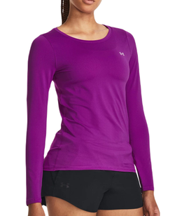 Женская теннисная футболка (dł. Рукава) Under Armour HeatGear Armour Long Sleeve - purple