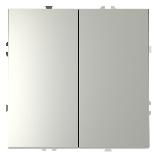 Выключатель с самовозвратом встраиваемый VOLTUM S70 двухклавишный 10А, (сталь)