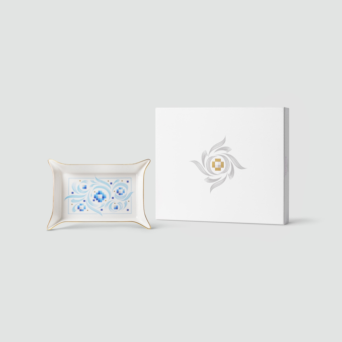 Вид-пош Farforite «Фольклор синий» в подарочной коробке