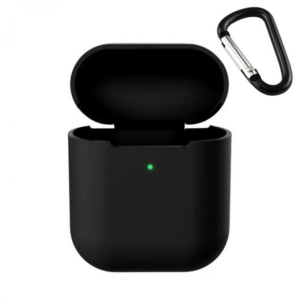 Чехол для AirPods/AirPods 2 (черный) с карабином