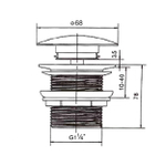 Донный клапан с керамической крышкой Vincea DBS-316MB, черная мат. крышка, без перелива