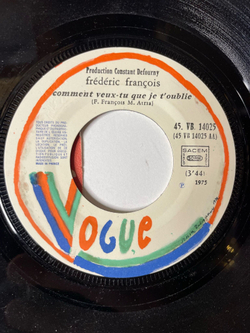 Винтажная виниловая пластинка LP Frederic Francois Chicago / Comment Veux tu Que Je Toublie (France 1975) 7 дюймов