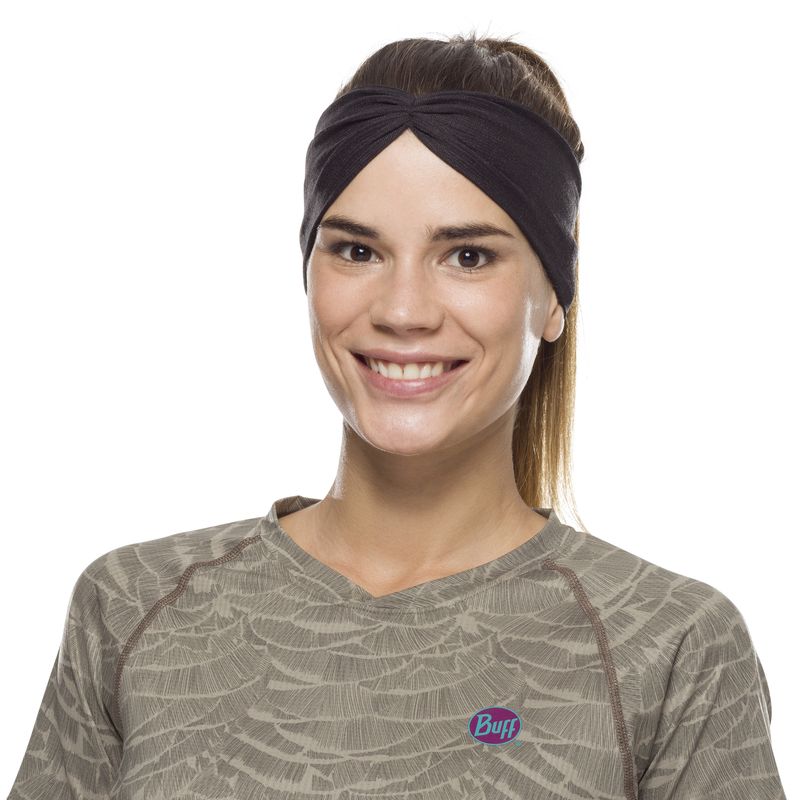 Повязка-чалма летняя Buff Headband Tapered CoolNet Solid Black Фото 1