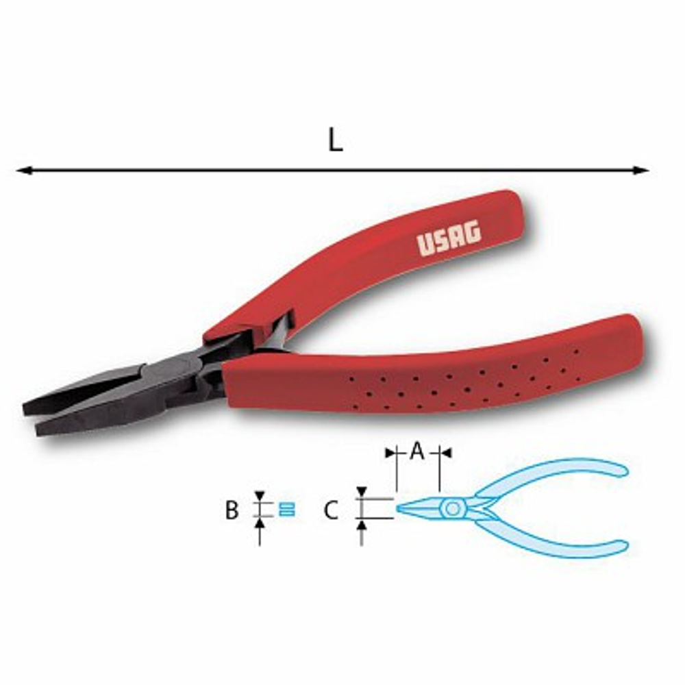 015/1 Плоскогубцы с короткими, прямыми губками, 120 мм, USAG (Италия)