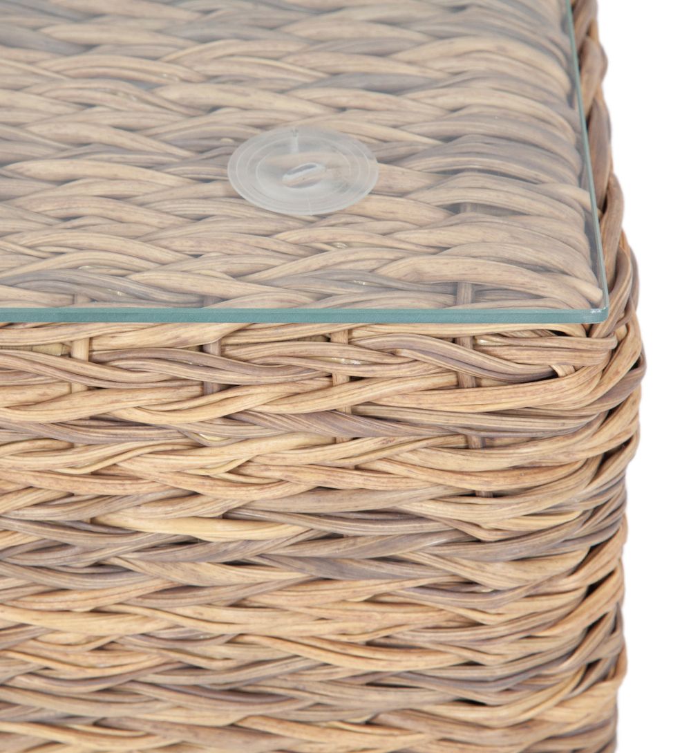 "Лунго" журнальный столик плетеный (гиацинт), цвет соломенный