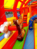 Надувной батут "Страна Сафария" с крышей и высокими горками 13*7*6 м