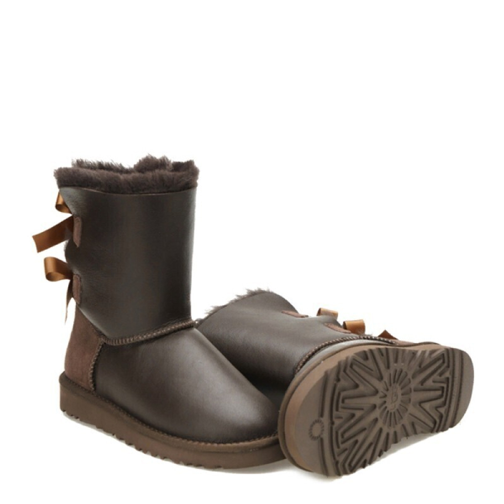 Угги Bailey Bow Metallic Chocolate