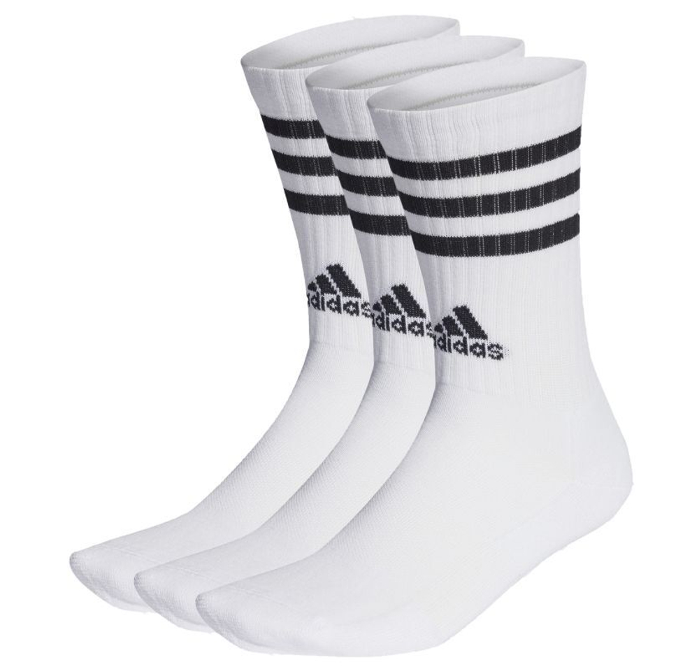 Теннисные носки Adidas 3-Stripes Cushioned Crew Socks 3P - белый