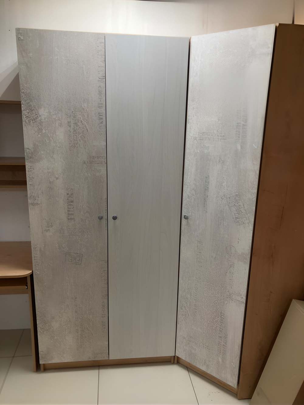 Шкаф плательный Ассоль Дуб бунратти/анкор белый/дельмар